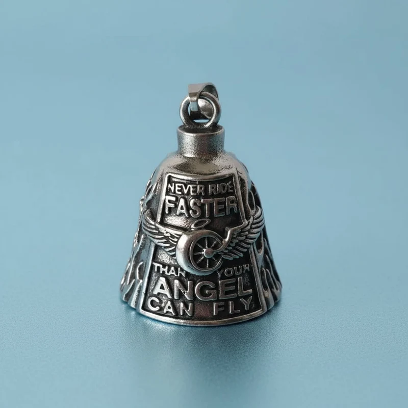 Halloween Decorative Angel Motorcycle Bell with a Scary Engraving for a Party