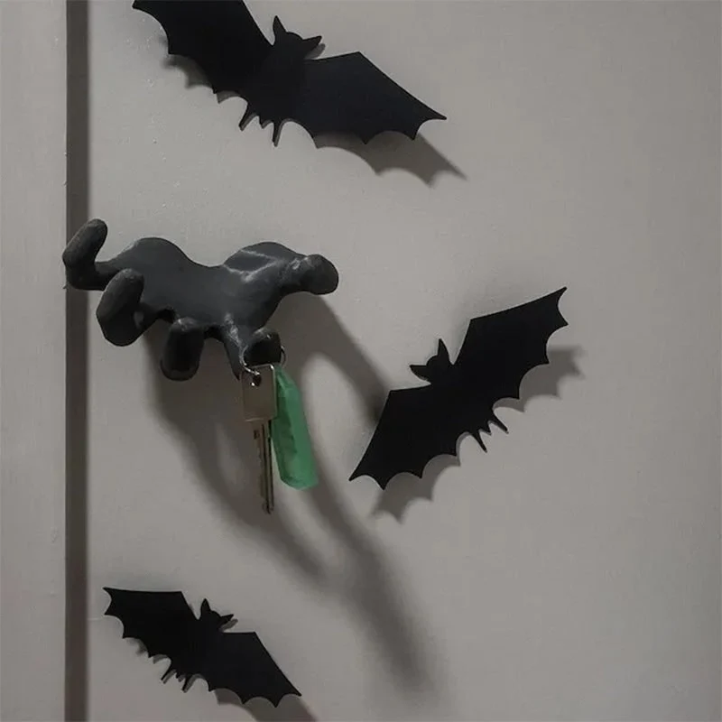 Halloween Wall-Mounted Demon Hand Hanger, Black Gothic Wall Decoration and Key Holder