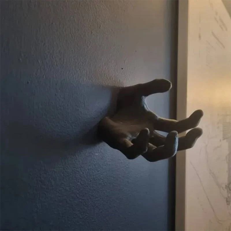 Halloween Wall-Mounted Demon Hand Hanger, Black Gothic Wall Decoration and Key Holder