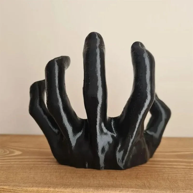 Halloween Wall-Mounted Demon Hand Hanger, Black Gothic Wall Decoration and Key Holder