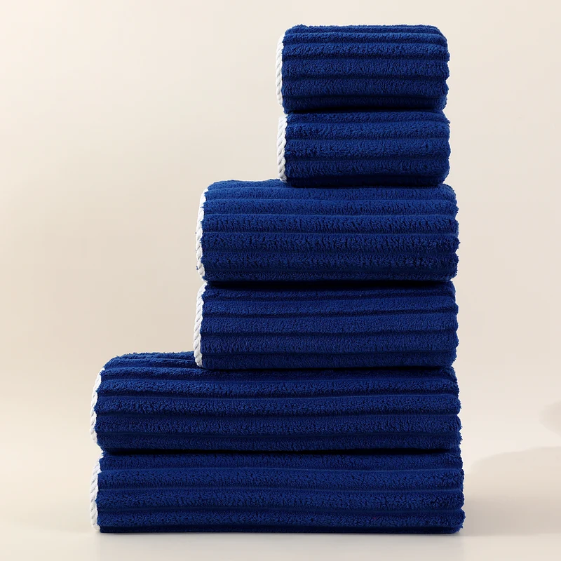 Striped Absorbent Coral Fleece Face Towel Set