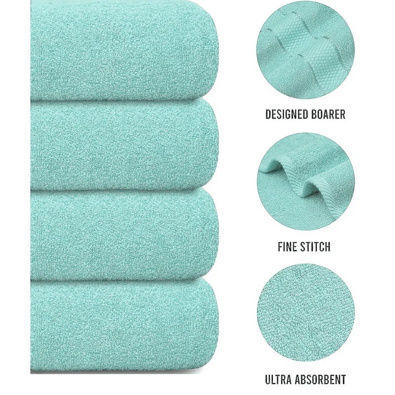 Set of 4 Oversized Bath Towels 75 × 150 cm Absorbent