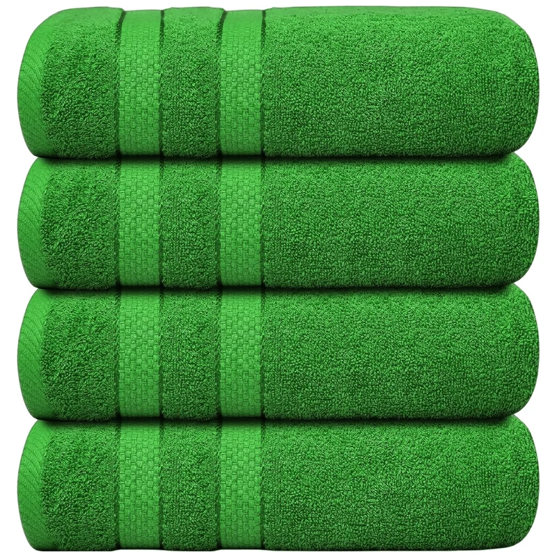 Set of 4 Oversized Bath Towels 75 × 150 cm Absorbent