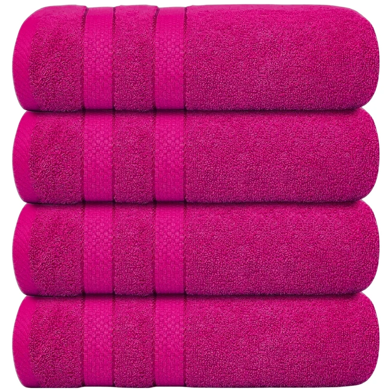 Set of 4 Oversized Bath Towels 75 × 150 cm Absorbent