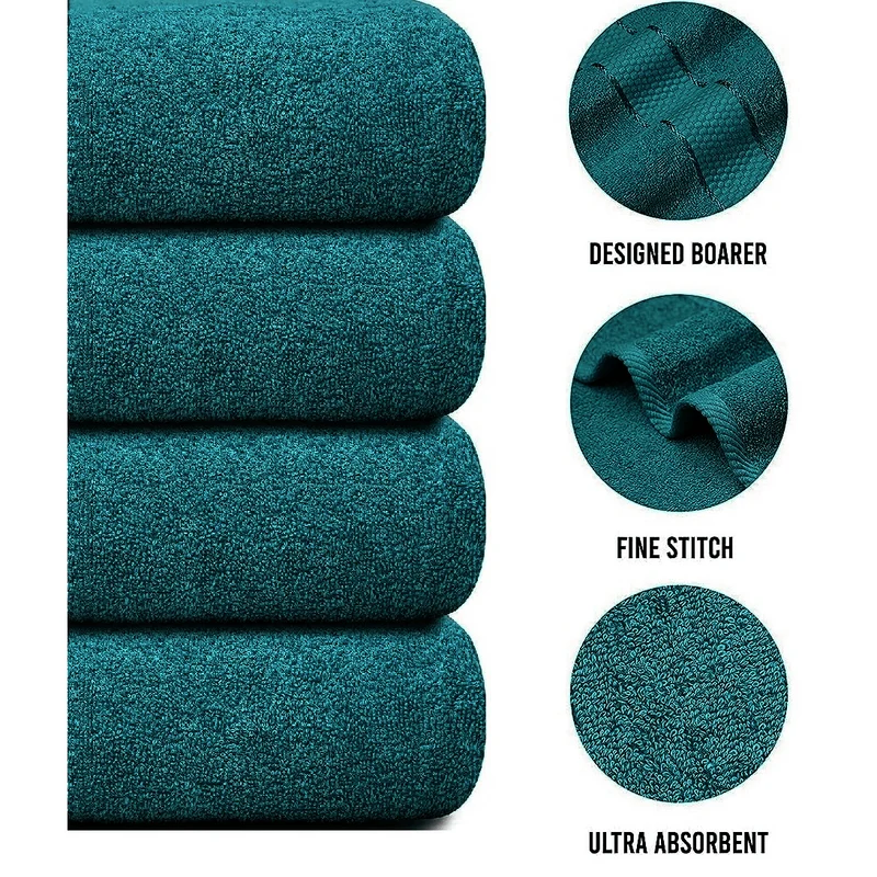 Set of 4 Oversized Bath Towels 75 × 150 cm Absorbent