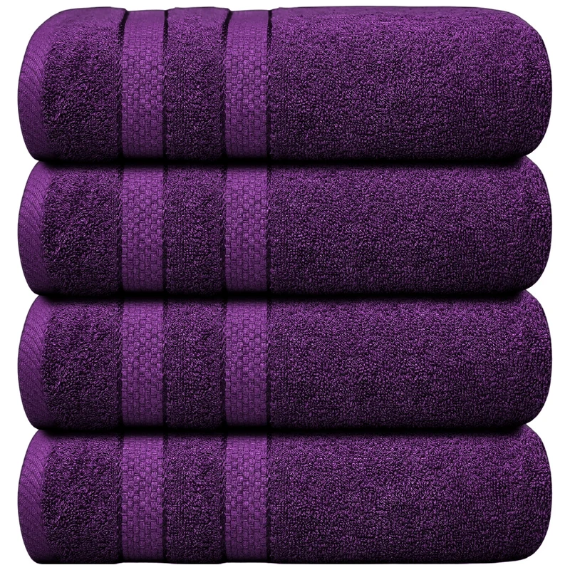 Set of 4 Oversized Bath Towels 75 × 150 cm Absorbent