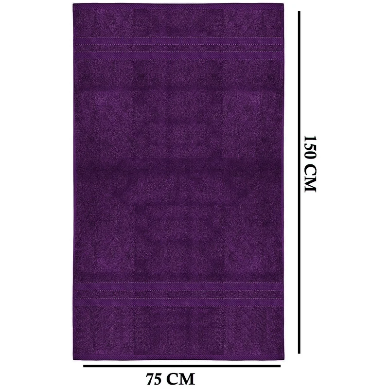 Set of 4 Oversized Bath Towels 75 × 150 cm Absorbent