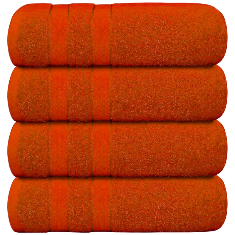 Set of 4 Oversized Bath Towels 75 × 150 cm Absorbent