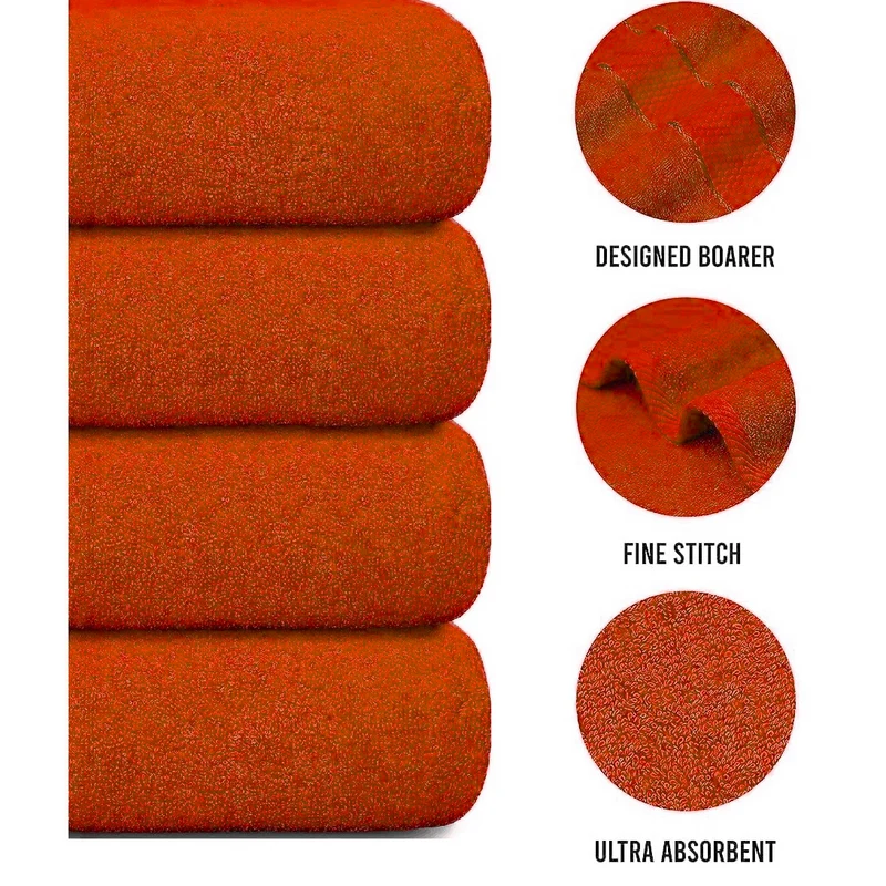 Set of 4 Oversized Bath Towels 75 × 150 cm Absorbent