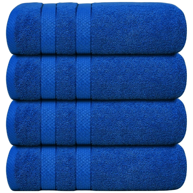 Set of 4 Oversized Bath Towels 75 × 150 cm Absorbent