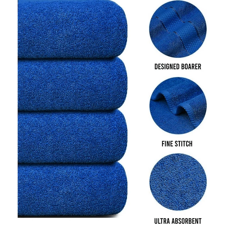 Set of 4 Oversized Bath Towels 75 × 150 cm Absorbent