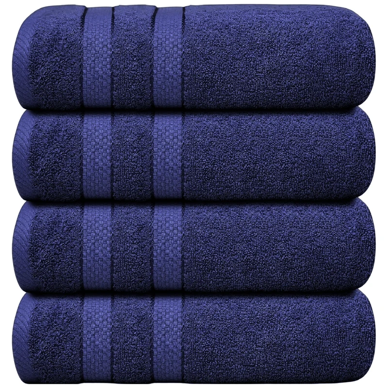 Set of 4 Oversized Bath Towels 75 × 150 cm Absorbent
