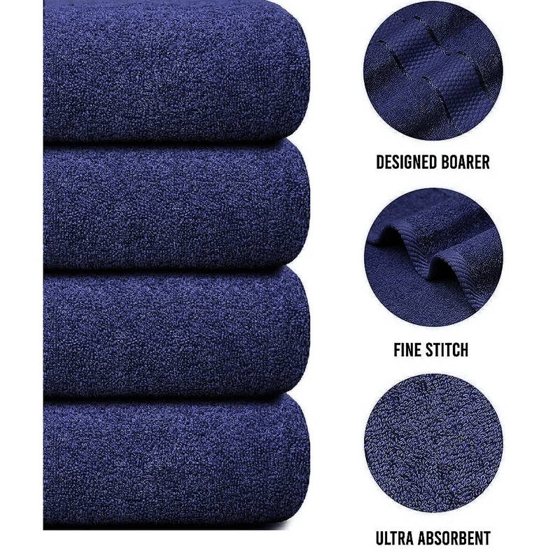 Set of 4 Oversized Bath Towels 75 × 150 cm Absorbent