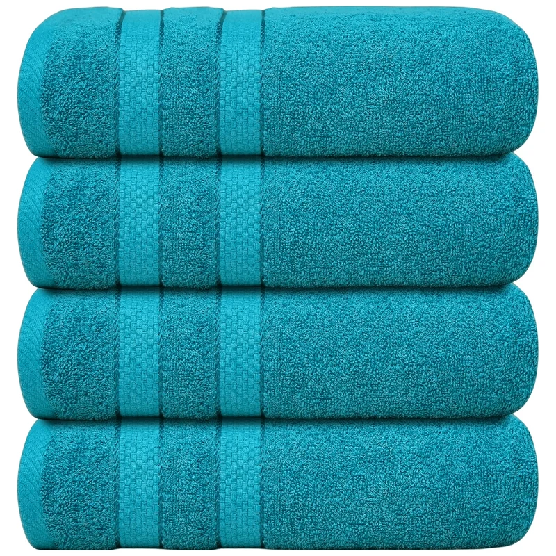 Set of 4 Oversized Bath Towels 75 × 150 cm Absorbent