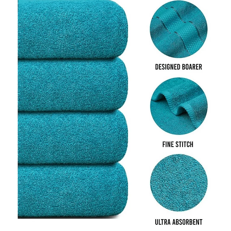 Set of 4 Oversized Bath Towels 75 × 150 cm Absorbent