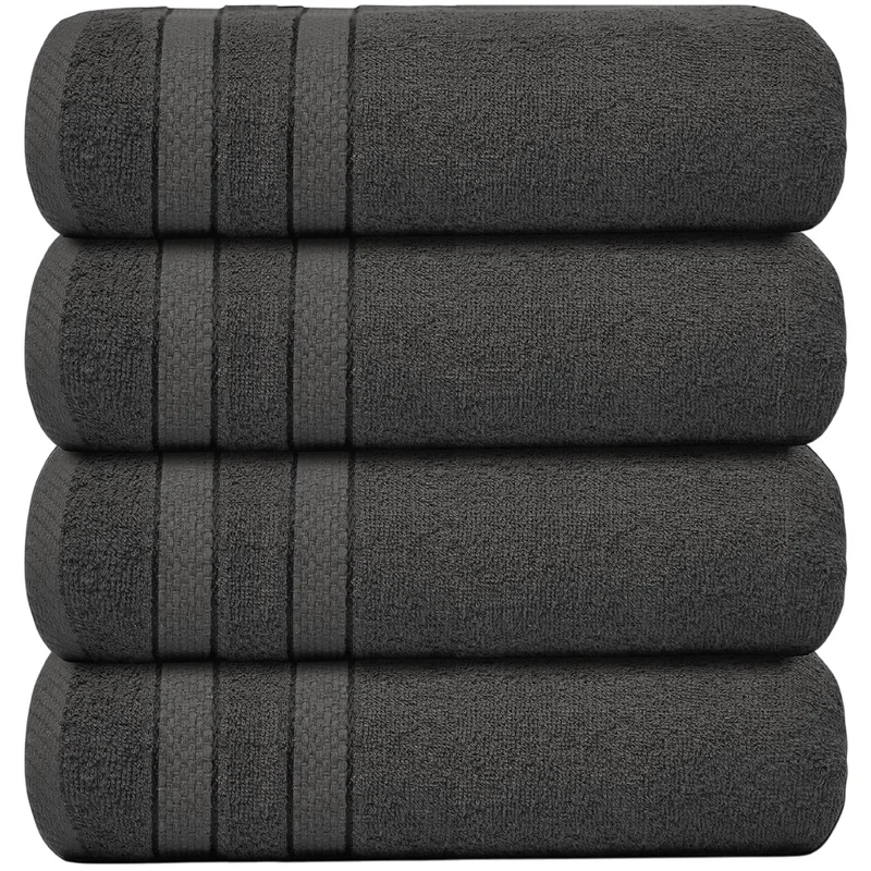 Set of 4 Oversized Bath Towels 75 × 150 cm Absorbent