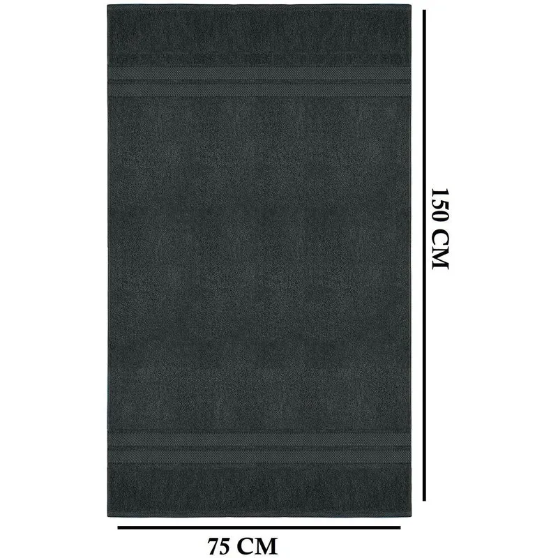 Set of 4 Oversized Bath Towels 75 × 150 cm Absorbent