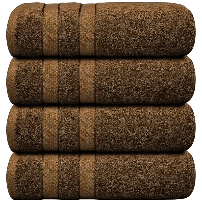 Set of 4 Oversized Bath Towels 75 × 150 cm Absorbent