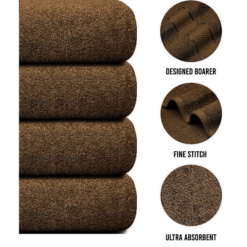 Set of 4 Oversized Bath Towels 75 × 150 cm Absorbent