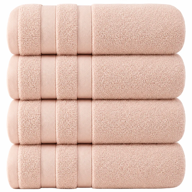 Set of 4 Oversized Bath Towels 75 × 150 cm Absorbent