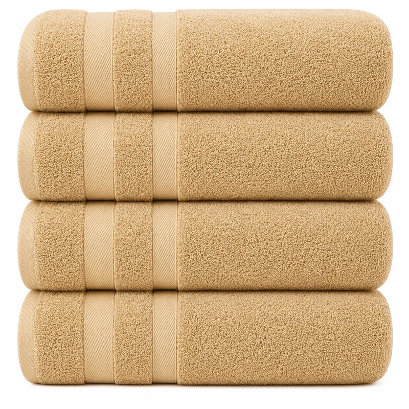 Set of 4 Oversized Bath Towels 75 × 150 cm Absorbent