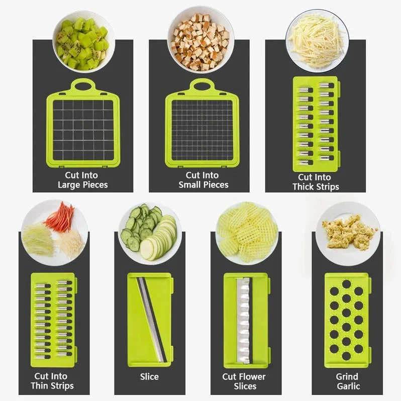 Multifunctional Chopper, Slicer, and Grater Set