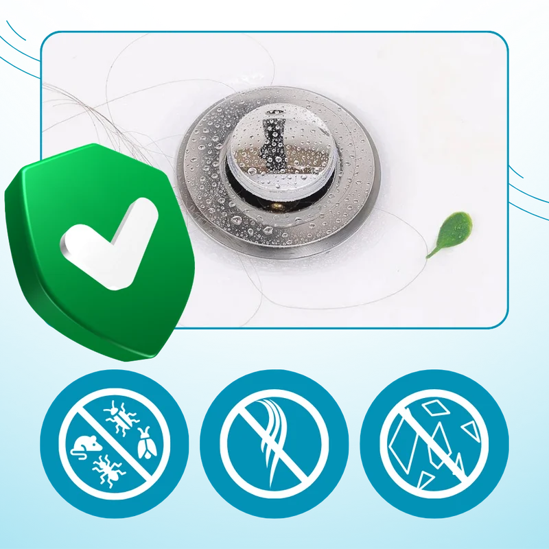 Pop-up Drain Stopper for Sink with Odor-Isolating Filter