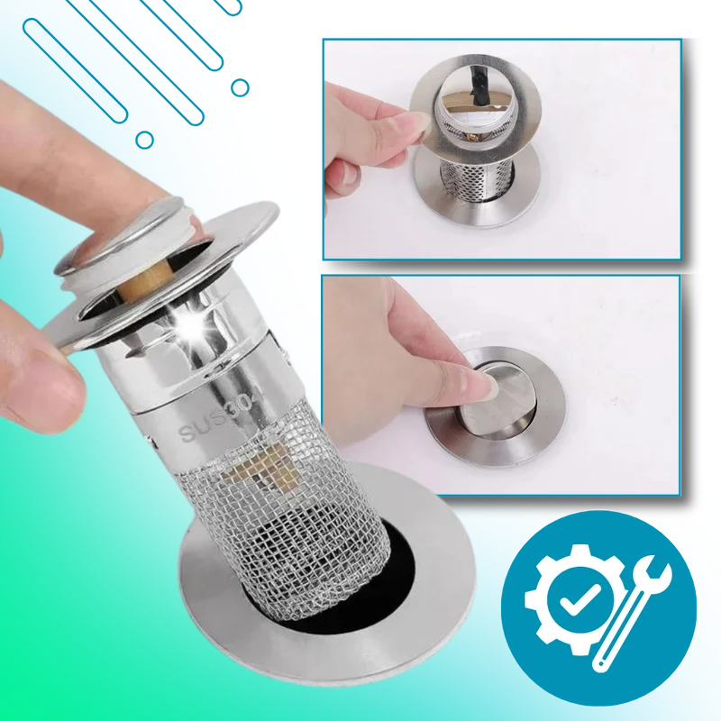 Pop-up Drain Stopper for Sink with Odor-Isolating Filter