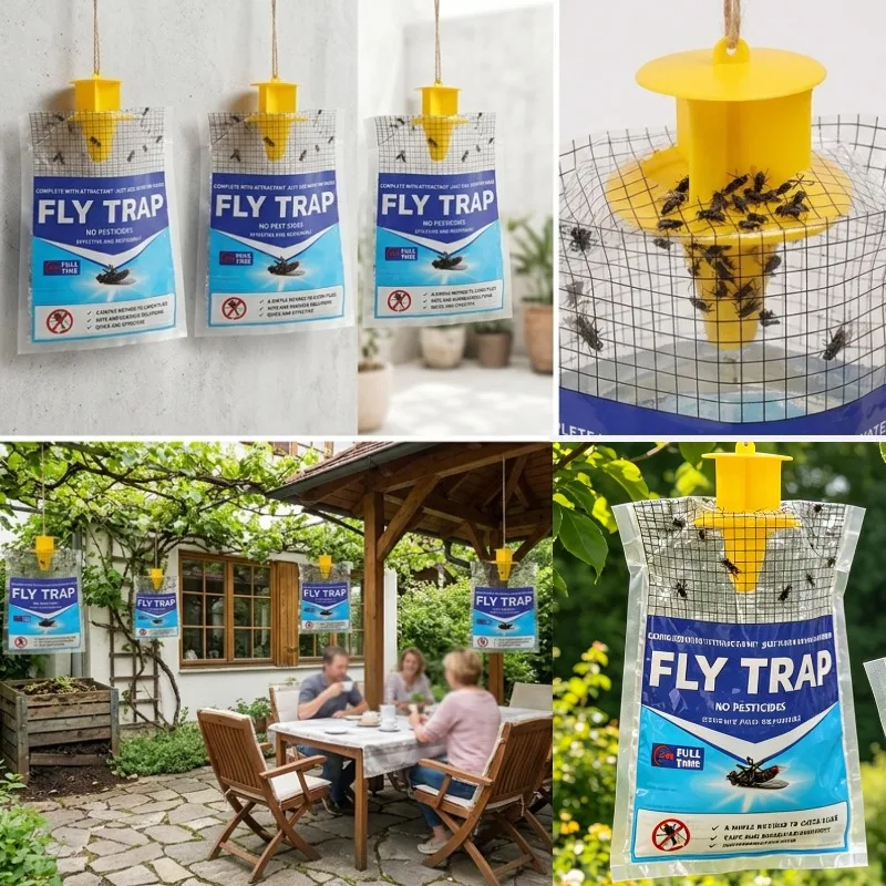 Disposable Hanging Fly Bag with Soluble Bait