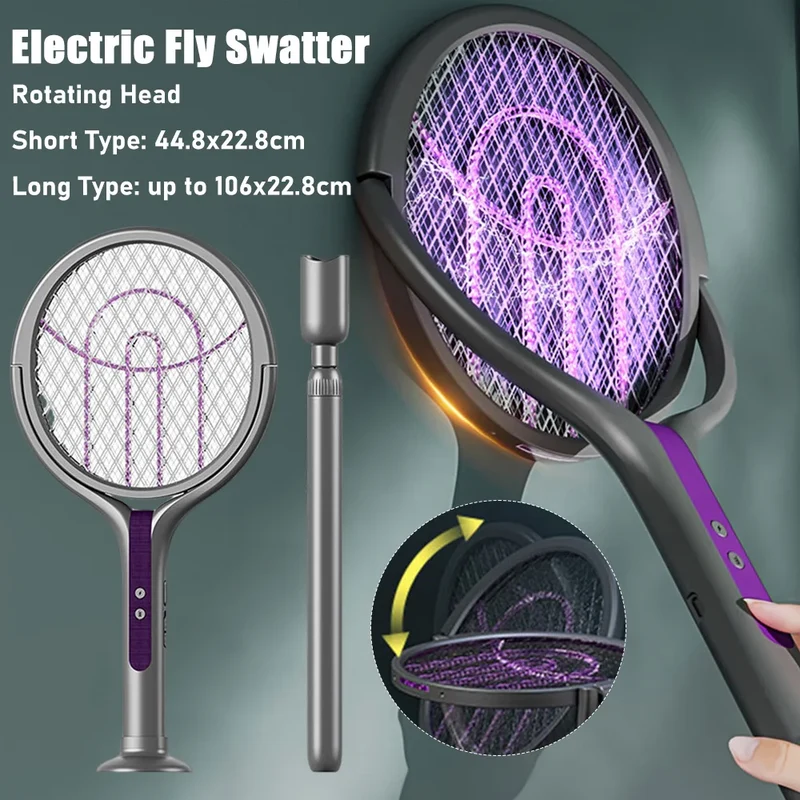 Rechargeable Electric Insect Swatter with Retractable Handle