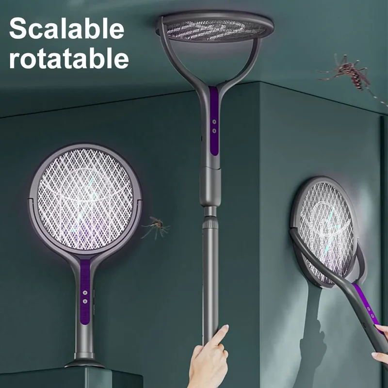 Rechargeable Electric Insect Swatter with Retractable Handle