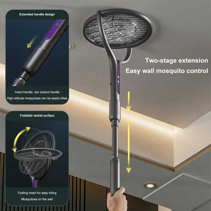 Rechargeable Electric Insect Swatter with Retractable Handle