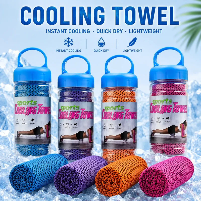 Portable Quick-Drying Cooling Towel with Bottle