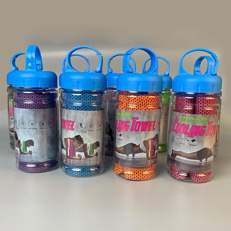 Portable Quick-Drying Cooling Towel with Bottle