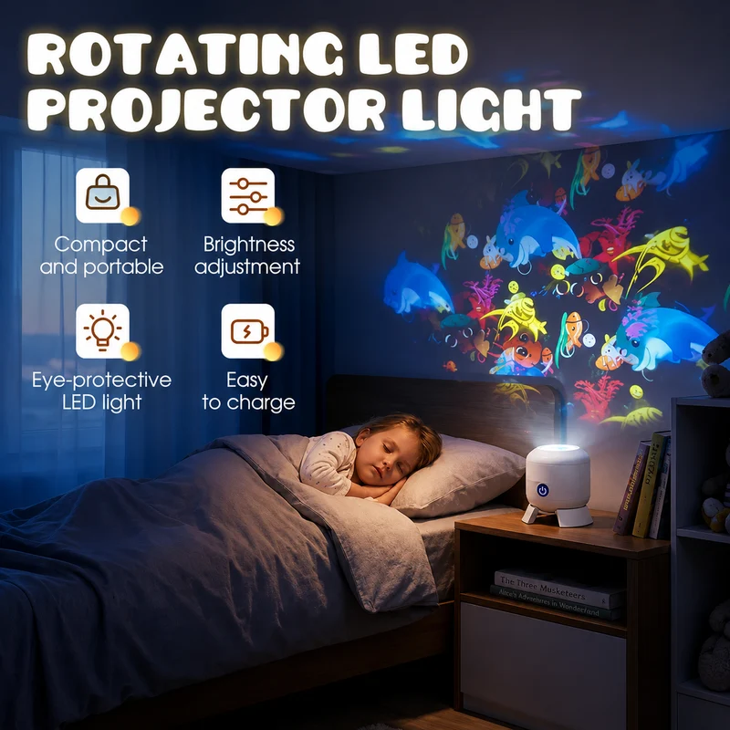 Ocean Wave Projector Rotating Night Light