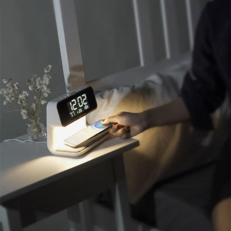 Night Light with Digital Clock and Wireless Charging