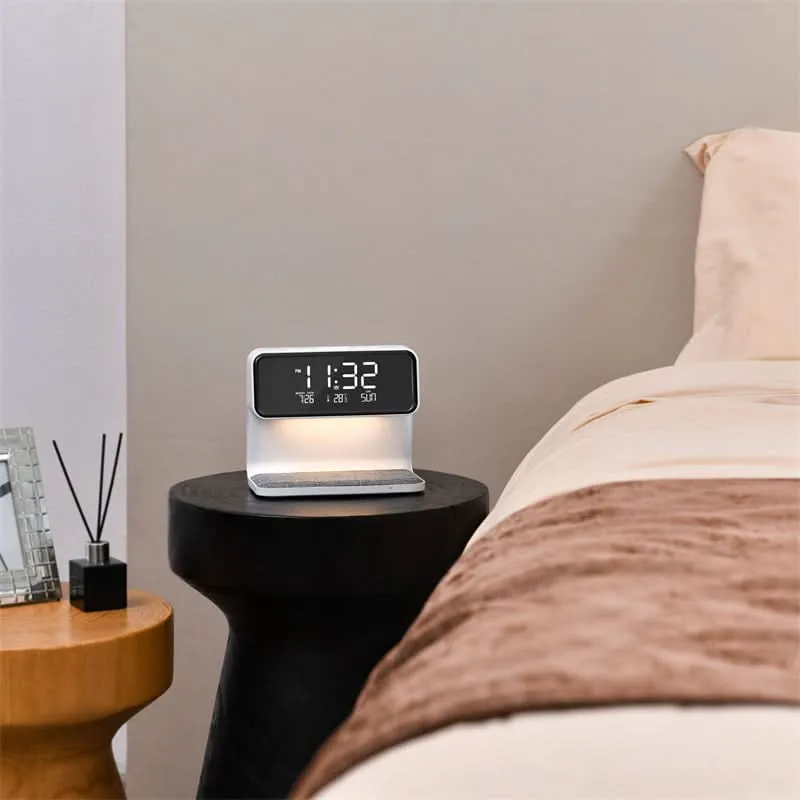 Night Light with Digital Clock and Wireless Charging