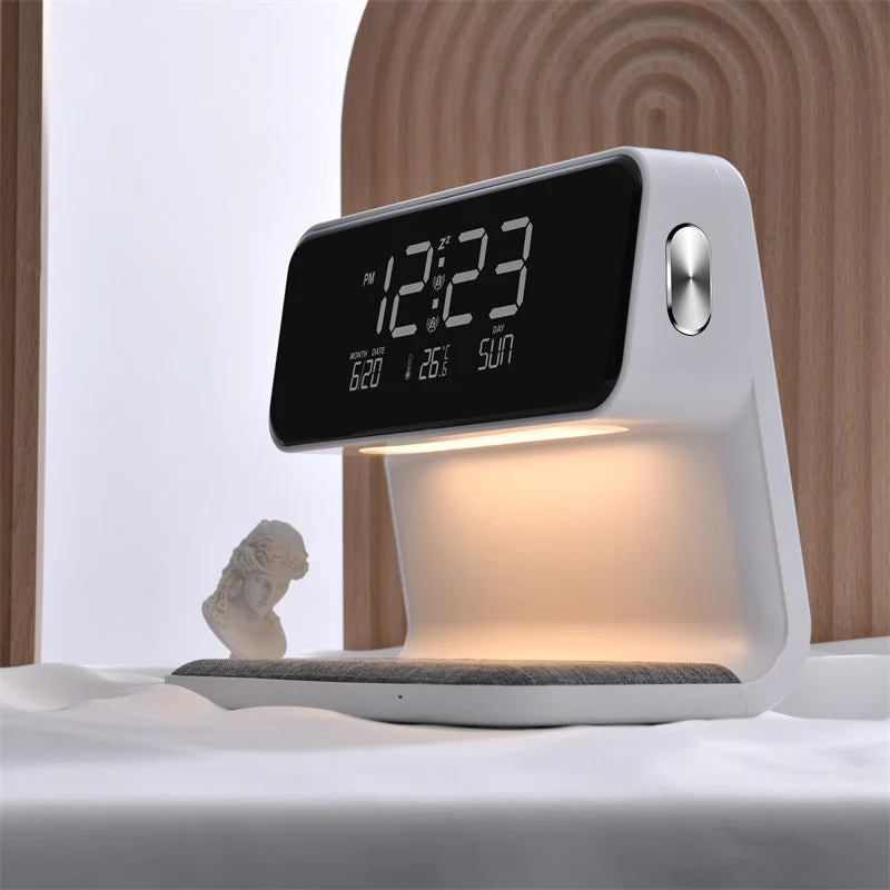 Night Light with Digital Clock and Wireless Charging
