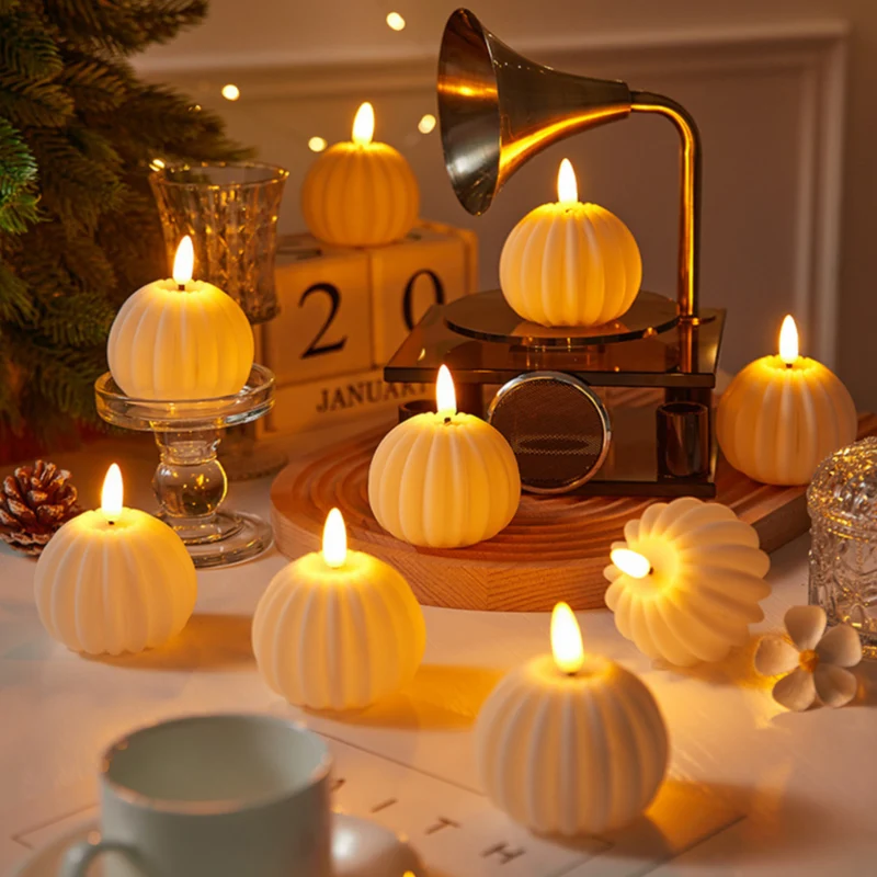 Flameless LED pillar candles with realistic candlelight effect