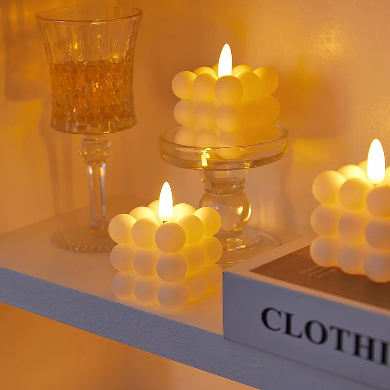 Flameless LED pillar candles with realistic candlelight effect