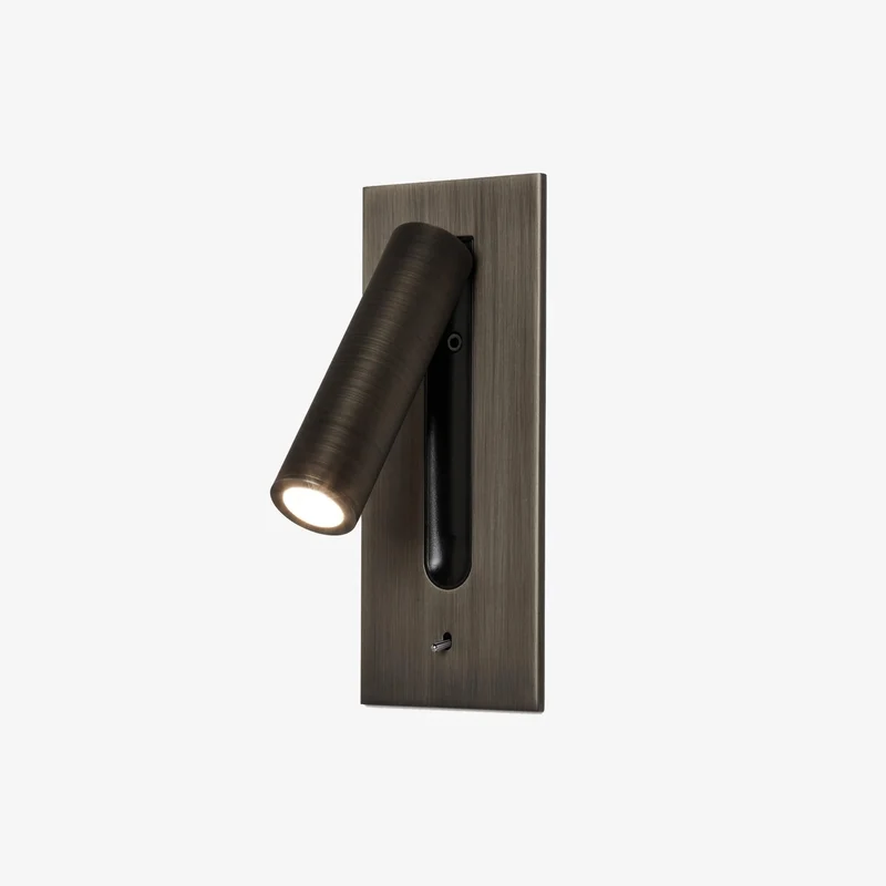 Wall-mounted reading lamp with built-in LED night light