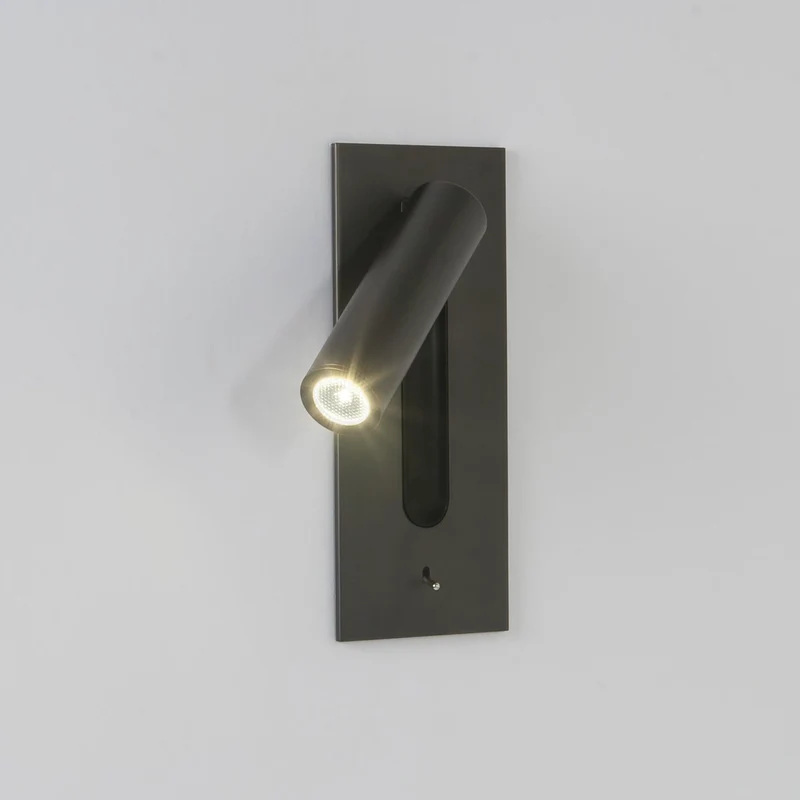 Wall-mounted reading lamp with built-in LED night light