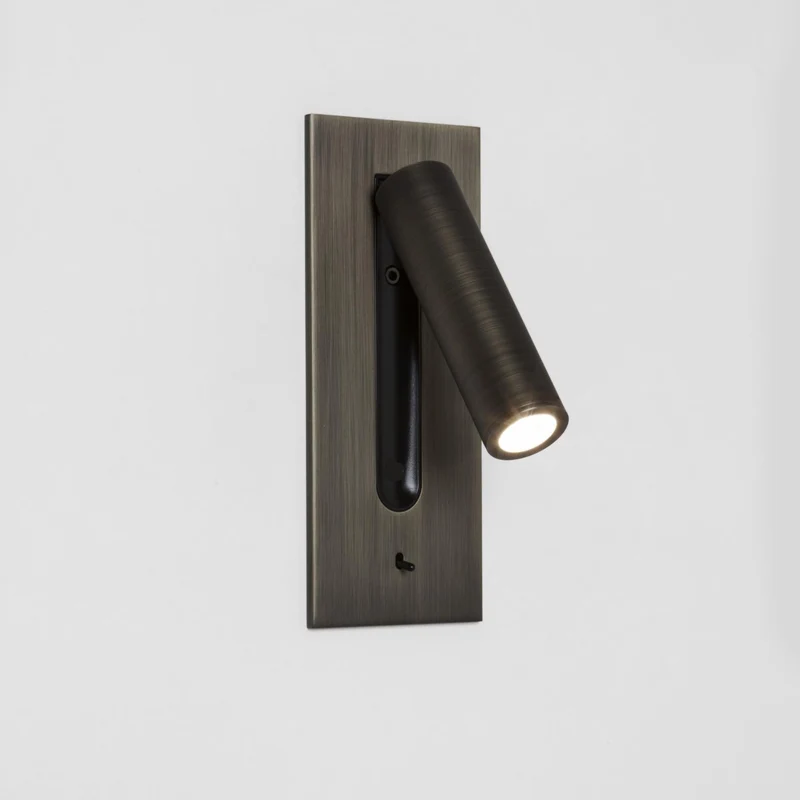 Wall-mounted reading lamp with built-in LED night light