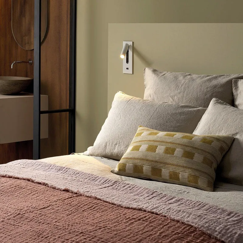 Wall-mounted reading lamp with built-in LED night light