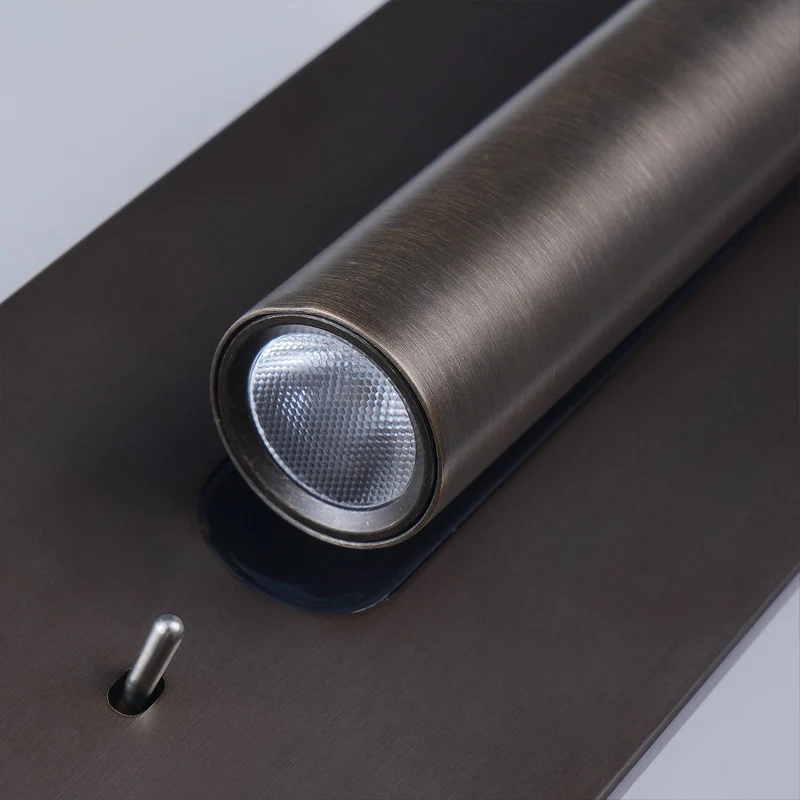 Wall-mounted reading lamp with built-in LED night light