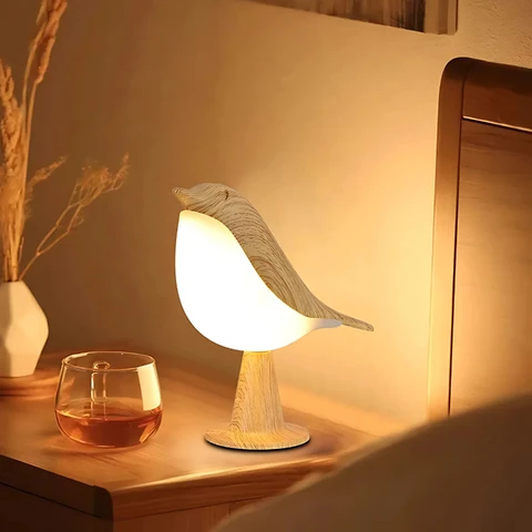 Soothing functional LED lamp with bird-shaped scent diffuser - one-touch function