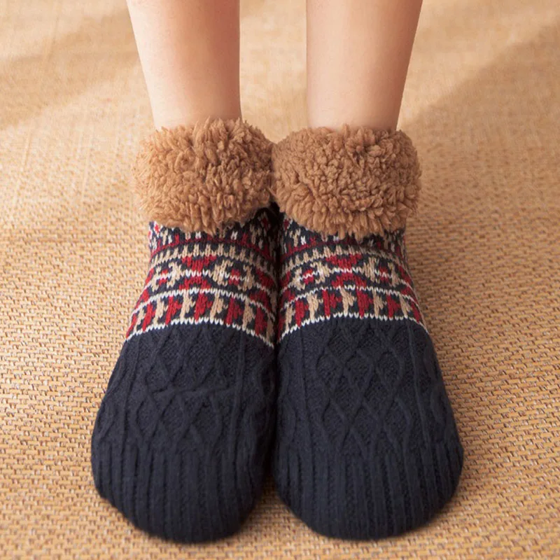 Chaussettes de Sol Chaudes Unisexe – Confort Douillet Antidérapant