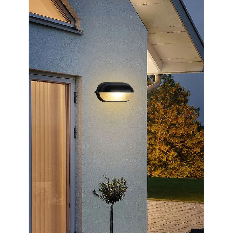 Outdoor industrial bulkhead wall lamp Oval weather-resistant design