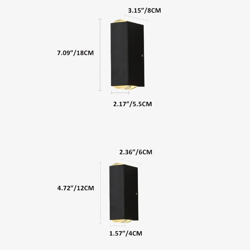 LED wall lamp outdoor lighting waterproof modern rectangular