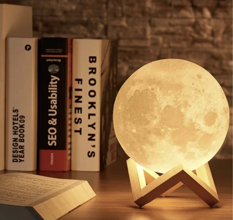 3D Moon Lamp Changing Colors Adjustable Light with Remote Control